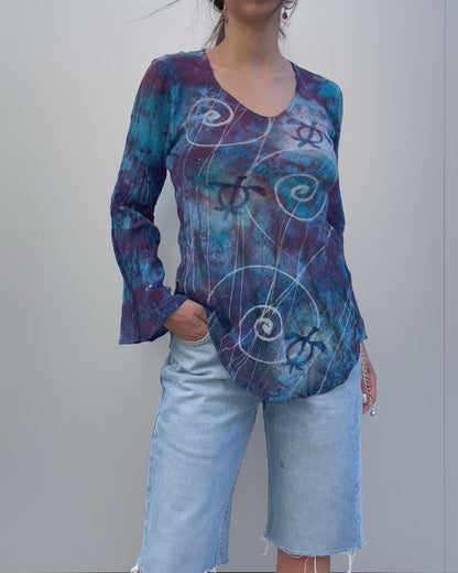 Tie dye mesh top