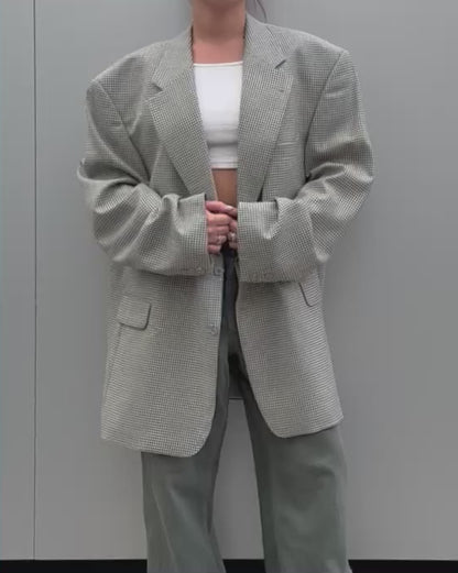 Checked oversized blazer