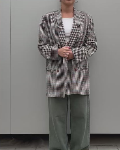 Double breasted checked blazer