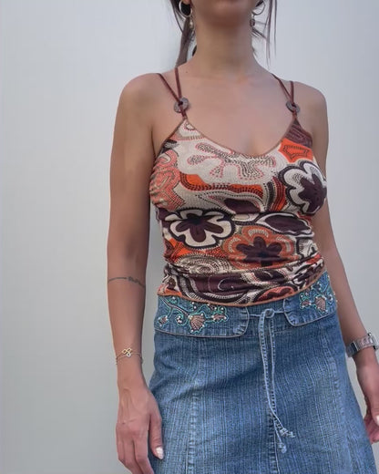 Cross back cami top