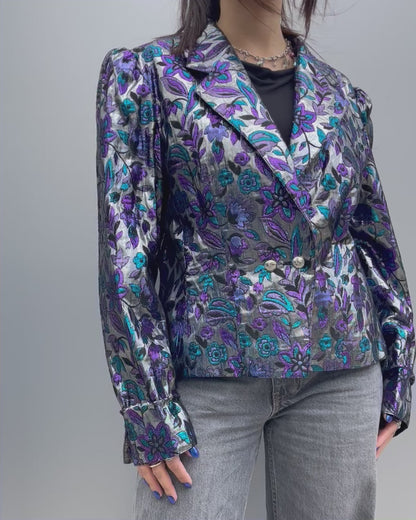 Metallic cropped blazer